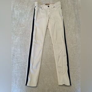 Sanctuary Denim Women’s Cream Jeans with Black Stripe Sz25 Biker Contemporary